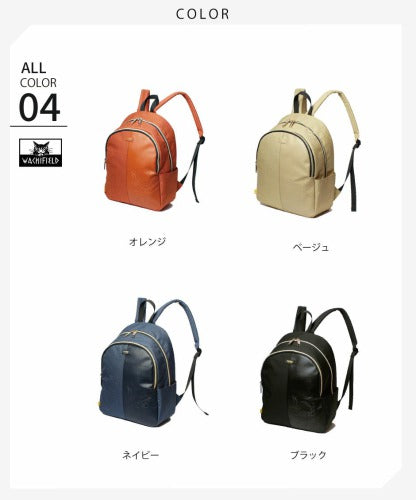 WachiField わちふぃーるど フェイクレザー 合皮 メランジ リュックサック バックパック デイバック カバン レディース 通勤 WTMC-03 お出かけ サブバッグ 旅行 軽量 エレガント ギフト プレゼント ねこ ダヤン