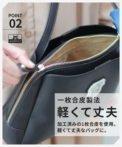 【当店オリジナルエコバッグプレゼント中!】【WachiField】 わちふぃーるど フェイクレザー ショルダーバッグ 斜め掛け 肩掛け カバン レディース スカーフ WTGC-02 お出かけ サブバッグ 旅行 軽量 エレガント ギフト プレゼント 母の日 敬老の日 ダヤン 猫