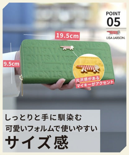 【SNSで話題のレザーケアクリームプレゼント中!】【LISA LARSON】リサ・ラーソン ラウンド ファスナー長財布 ウォレット LTLM-02 Mikey 高級 本革 YKKファスナー マイキー 猫 レディース ギフト 母の日 バレンタイン 人気 プレゼント collonil コロニル
