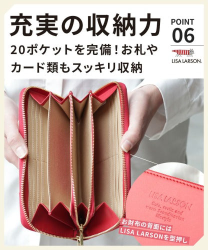【SNSで話題のレザーケアクリームプレゼント中!】【LISA LARSON】リサ・ラーソン ラウンド ファスナー長財布 ウォレット LTLY-02 Mikey 高級 本革 YKKファスナー マイキー 猫 レディース ギフト 母の日 バレンタイン 人気 プレゼント collonil コロニル