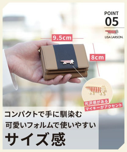 LISA LARSON リサ・ラーソン ラウンドファスナー 三つ折り 財布 LTLY-04 Mikey 高級 本革 YKKファスナー マイキー 猫 レディース ギフト 母の日 バレンタイン 人気 プレゼント