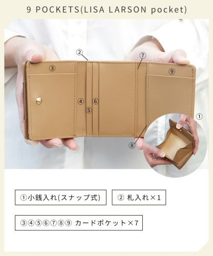 LISA LARSON リサ・ラーソン ラウンドファスナー 三つ折り 財布 LTLY-04 Mikey 高級 本革 YKKファスナー マイキー 猫 レディース ギフト 母の日 バレンタイン 人気 プレゼント