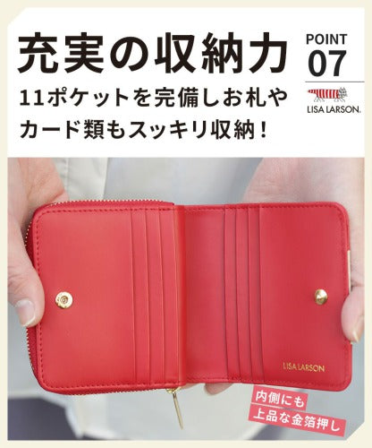 LISA LARSON リサ・ラーソン ラウンドファスナー 二つ折り 財布 LTLY-05 Mikey 高級 本革 YKKファスナー マイキー 猫 レディース ギフト 母の日 バレンタイン 人気 プレゼント
