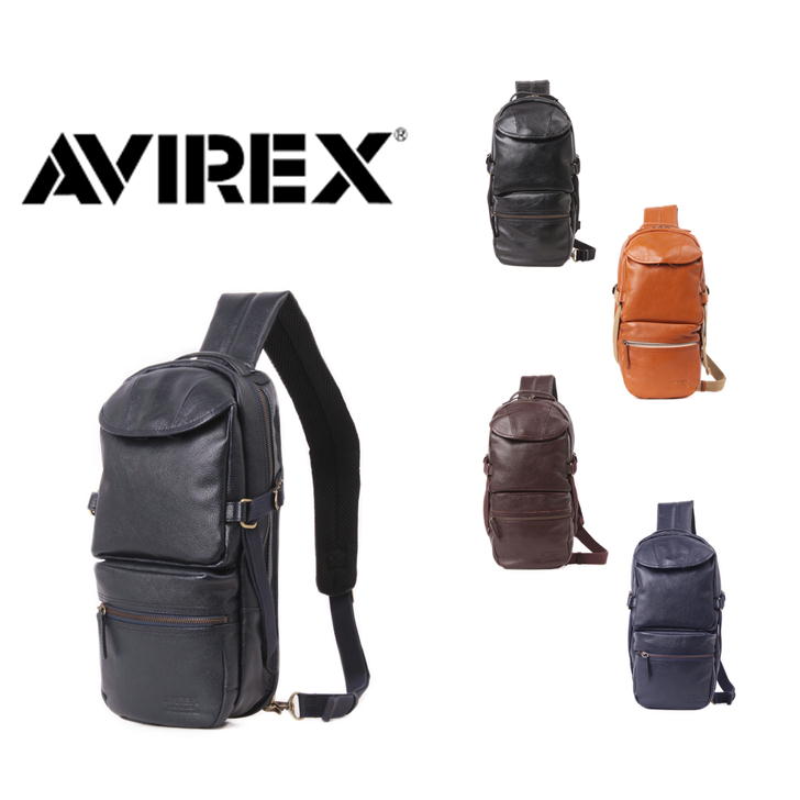 AVIREX アビレックス Bulto(ブルト)シリーズ AVX5611 ボディバッグ ワンショルダーバッグ 斜めがけバッグ ミリタリー マニッシュ 鞄 ユニセックス アウトドア 革 牛革 マジックテープ タウン プレゼント おしゃれ 人気