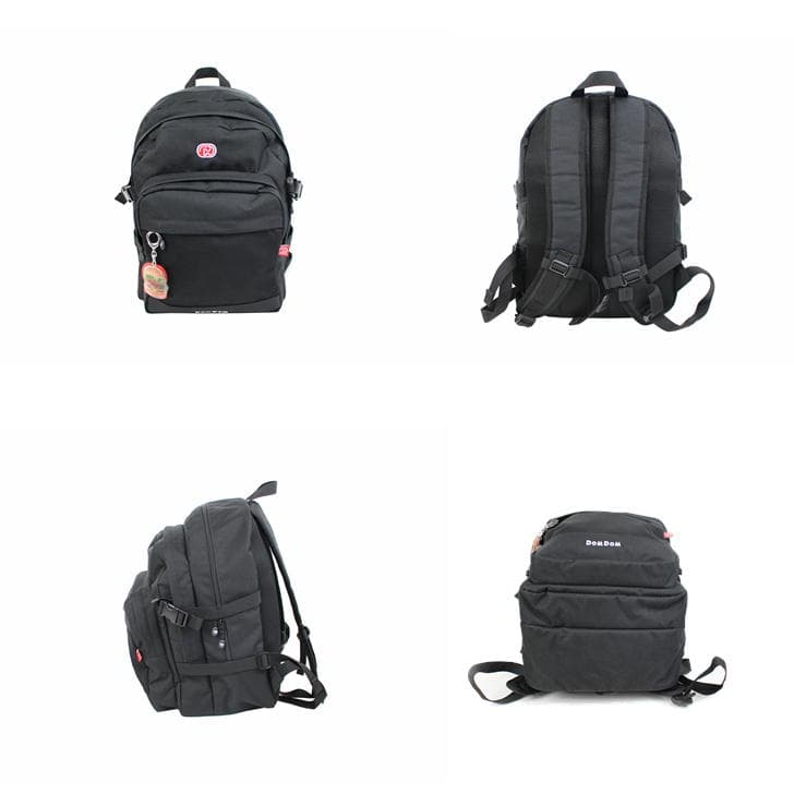 DOMDOM DM025 ドムドム デイパック バックパック リュックサック 二層式 メッシュポケット 普段使い アウトドア 旅行 通勤 通学 おしゃれ 可愛い どむぞう ドムドムバーガー ノベルティ キーホルダー 正規品