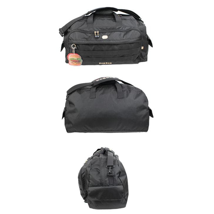 DOMDOM ドムドム DM011 ボストンバック 大容量 50L 撥水 600Dポリエステル A4 普段使い アウトドア 旅行 通勤 通学 学生 おしゃれ 可愛い どむぞうくん ドムドムバーガー ノベルティ チャーム アクリルチャーム 正規品