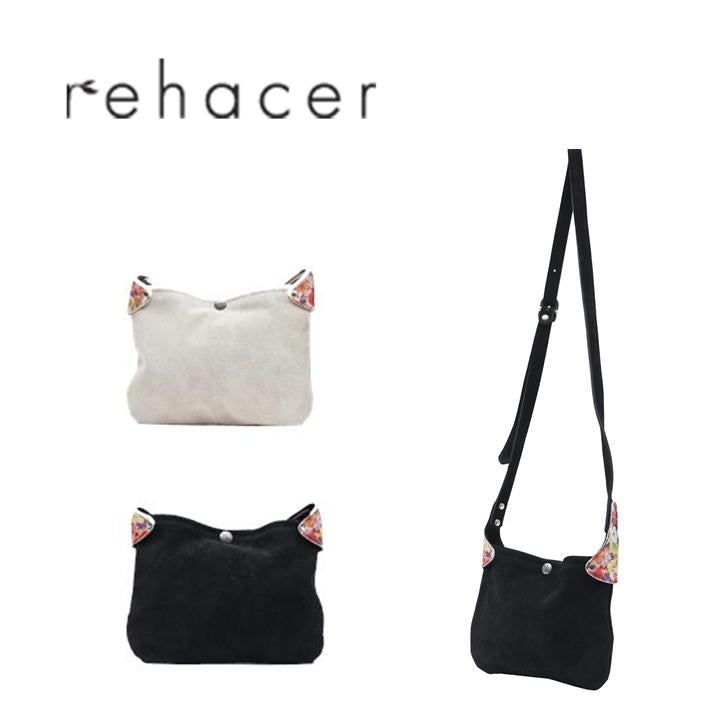 【レターパック配送/日時指定不可】rehacer レアセル サコッシュ ショルダーバッグ 01200800004 Re-06 斜め掛け 花柄 メンズ レディース おしゃれ 牛革スエード スエードレザー 高級 人気 正規品 プレゼント《北海道、沖縄、離島代引き不可》