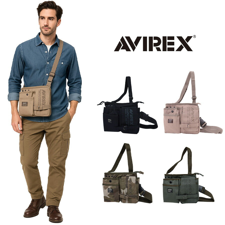 【レターパック配送/時間指定不可】AVIREX アビレックス AVX342L イーグルシリーズ EAGLE 2WAY ウエストバッグ ショルダーバッグ ヒップバッグ 普段使い ミリタリー 鞄 迷彩 軽量 アウトドア レジャー フェス おしゃれ 人気