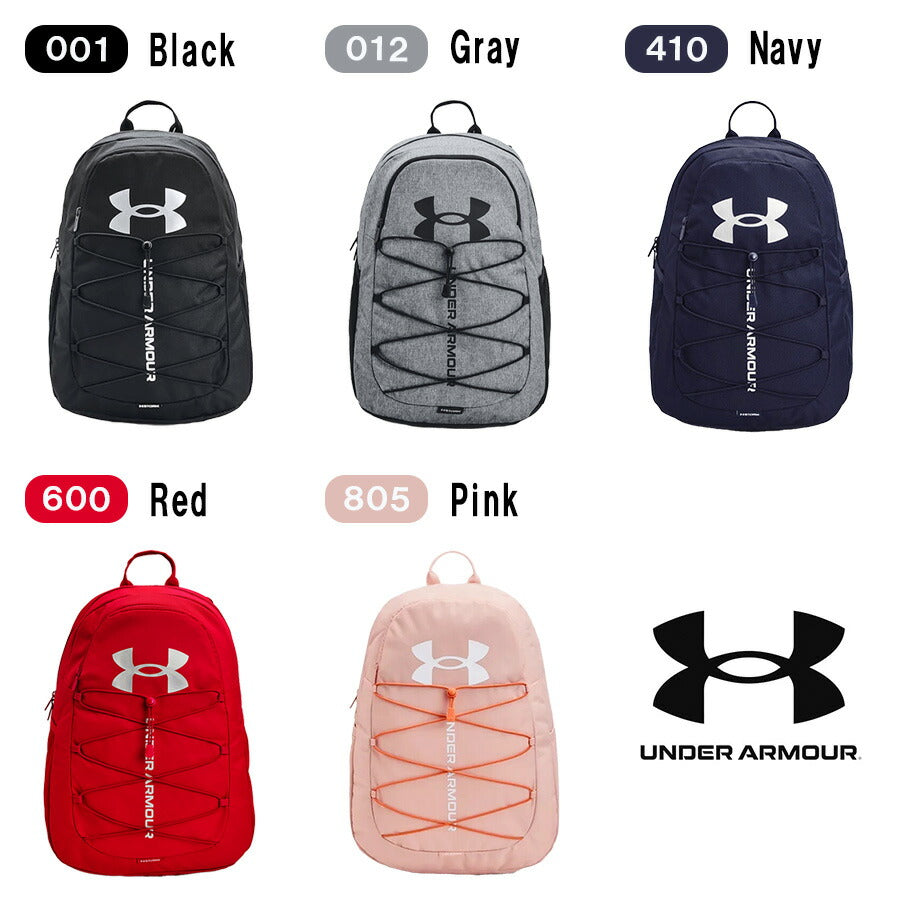 【UNDER ARMOUR】アンダーアーマー UA ユニセックス トレーニング ハッスル スポーツ 26L リュック バックパック 1364181 ヒートギアショルダーストラップ 耐摩耗素材 バンジーコード仕様 STORM ストーム 撥水加工 通勤 通学 ジム 部活 スポーツ 合宿