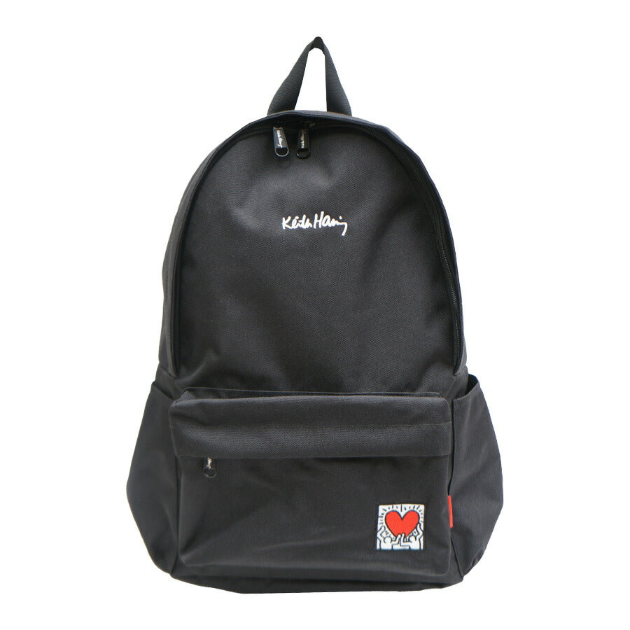 【KeithHaring】リュック 大容量 キースへリング 15606 20L デイパック Lサイズ バックパック シンプル ロゴ ブラック プレゼント ユニセックス