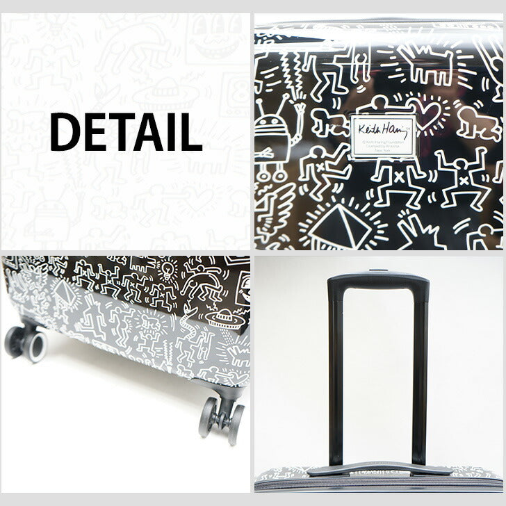 Keith Haring キースヘリング キャリーケース 32L 拡張 39L 15900 キャリーバッグ 拡張式 Wキャスター 機内持ち込み 1泊 2泊 3泊 メンズ レディース ジュニア オールシーズン ブラック ホワイト TSAロック 送料無料 ギフト おしゃれ 人気