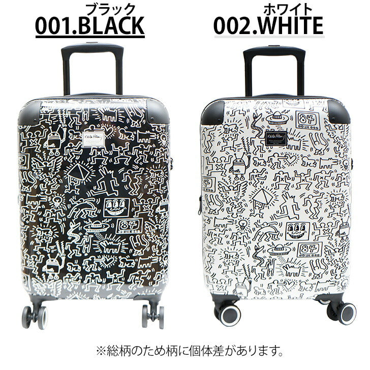 Keith Haring キースヘリング キャリーケース 32L 拡張 39L 15900 キャリーバッグ 拡張式 Wキャスター 機内持ち込み 1泊 2泊 3泊 メンズ レディース ジュニア オールシーズン ブラック ホワイト TSAロック 送料無料 ギフト おしゃれ 人気