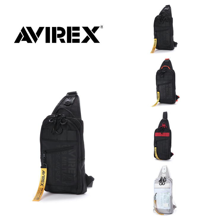 AVIREX アビレックス AVX591 ボディバッグ ワンショルダーバッグ 斜めがけバッグ ミリタリー 鞄 ユニセックス 男女兼用 軽量 アウトドア 撥水 雨に強い ターポリン キャンバス タウン レジャー プレゼント おしゃれ 人気