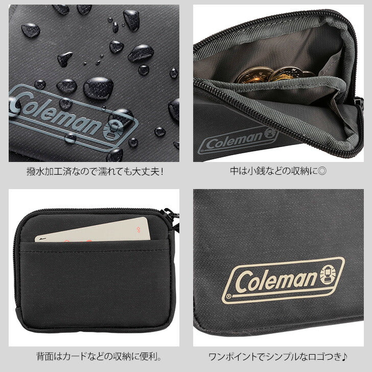 【クリックポスト/時間指定不可】Coleman コールマン アウトドアコインケース 2000039034 ポリエステル 小銭入れ コインケース アウトドア 二層式 撥水 加工 カード 小銭 ロゴマーク シンプル 使いやすい おしゃれ ブランド