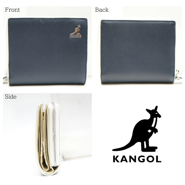 【SNSで話題のレザーケアクリームプレゼント中!】【KANGOL】カンゴール レザー 牛革 折り財布 250-10103 ビジネス フォーマル 通勤 営業 普段使い 日常使い デイリーユース お手頃 使いやすい 便利 定番 人気 売れ筋 おすすめ ネイビー プレゼント collonil コロニル