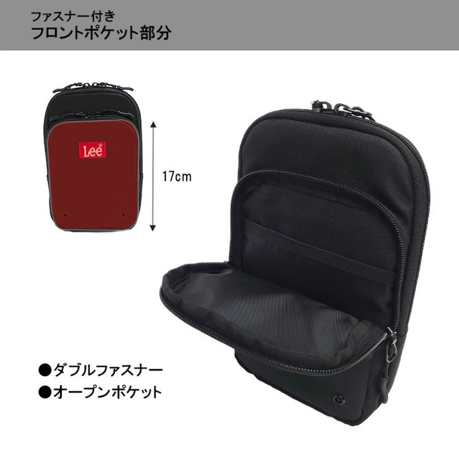 Lee リー 320-3720 PRAY2 スマホショルダー 2WAY ポーチ ショルダーバッグ メンズ レディース スマホポシェット ミニショルダー ワンマイル ワンマイルバッグ ブラック レッド ベージュ ミントグリーン ダブルファスナー カジュアル ボックスロゴ