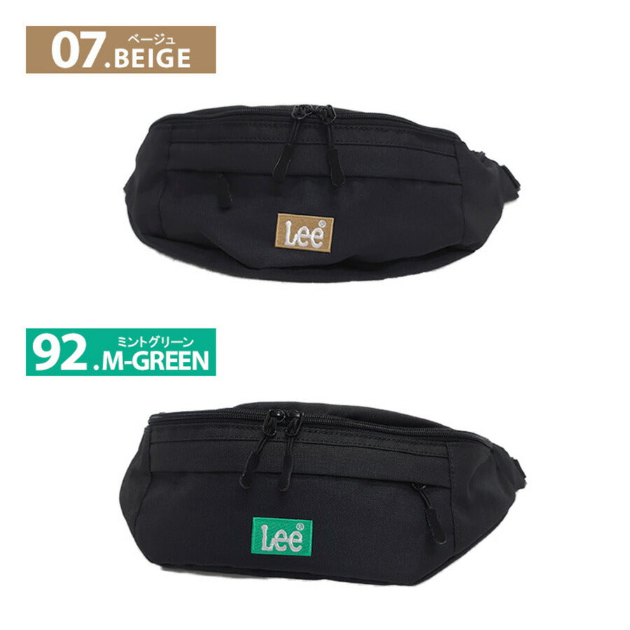 Lee リー 320-3721 PRAY2 ボディバッグ メンズ レディース ウエストバッグ チェストバッグ ワンショルダー ワンマイル ブラック レッド ベージュ ミントグリーン ダブルファスナー カジュアル ボックスロゴ プレゼント おしゃれ ファッション ブランド
