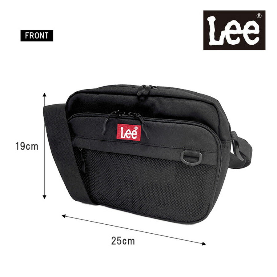 Lee リー 320-3724 PRAY2 ショルダーバッグ 横型 バッグ メンズ レディース ミニショルダー 斜め掛け コンパクト 小さめ ブラック レッド ベージュ ミントグリーン ダブルファスナー カジュアル ボックスロゴ プレゼント おしゃれ