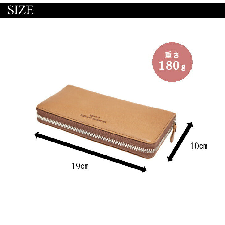 【KATHARINE HAMNETT LONDON】キャサリンハムネットロンドン ラウンドファスナー 長財布 490-57007 SOFTソフト 姫路レザー 本革 姫路産 高級 人気 正規取扱店 ギフト プレゼント