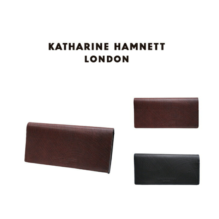 【SNSで話題のレザーケアクリームプレゼント中!】【KATHARINE HAMNETT LONDON】キャサリンハムネットロンドン かぶせ蓋 長財布 490-57304 WAVE イタリアレザー 本革 イタリア産 薄型 高級 人気 正規取扱店 ギフト プレゼント collonil コロニル