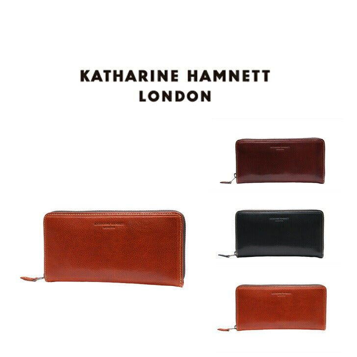 【SNSで話題のレザーケアクリームプレゼント中!】【KATHARINE HAMNETT LONDON】キャサリンハムネットロンドン LINE MAN ラウンドファスナー 長財布 LINE MAN II 490-58204 おしゃれ 日本製レザー 国産牛革 高級 本革 ギフト プレゼント 人気 collonil コロニル