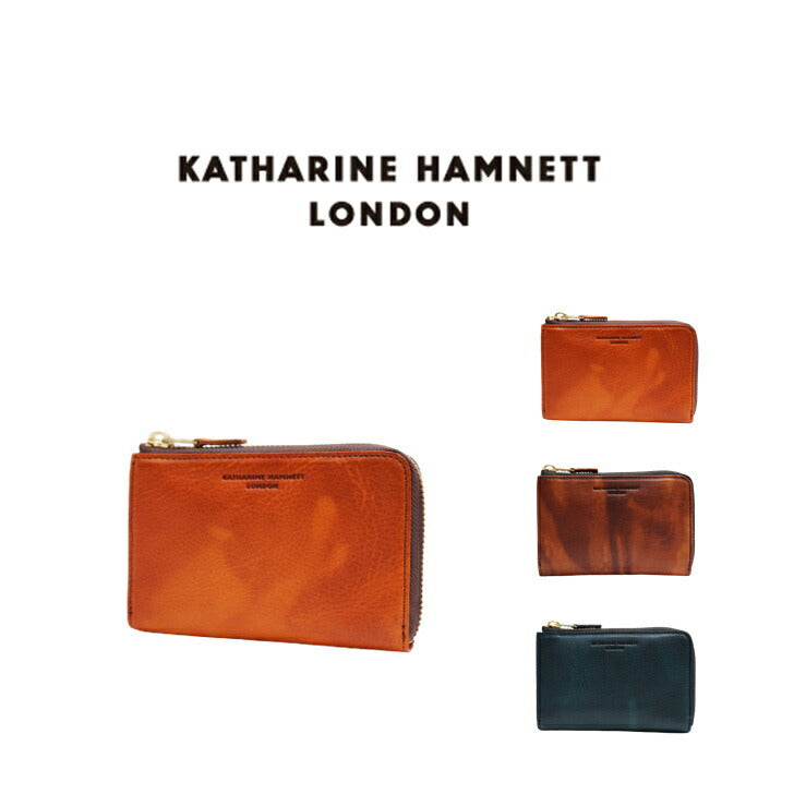 【KATHARINE HAMNETT LONDON】キャサリンハムネットロンドン L字型ファスナーミドル 二つ折り財布 FLUIDフルイド 490-59202おしゃれ イタリアンレザー 高級 本革 ギフト バレンタイン 人気
