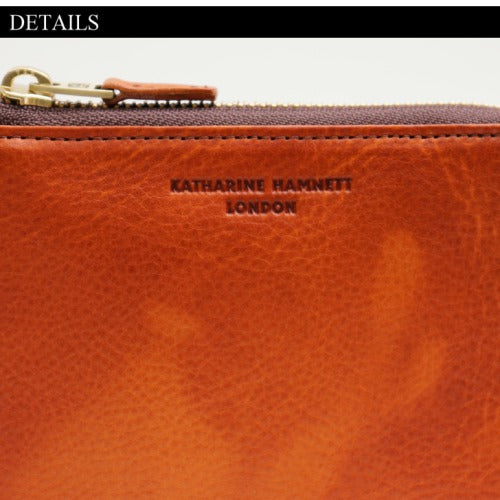 【KATHARINE HAMNETT LONDON】キャサリンハムネットロンドン L字型ファスナーミドル 二つ折り財布 FLUIDフルイド 490-59202おしゃれ イタリアンレザー 高級 本革 ギフト バレンタイン 人気