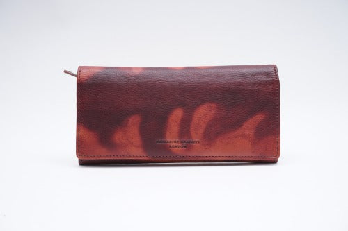 【KATHARINE HAMNETT LONDON】キャサリンハムネット かぶせタイプ 長財布 ウォレット 490-59203 おしゃれ フルイド イタリアンレザー FLUID 高級 本革 メンズ ギフト バレンタイン 人気 財布