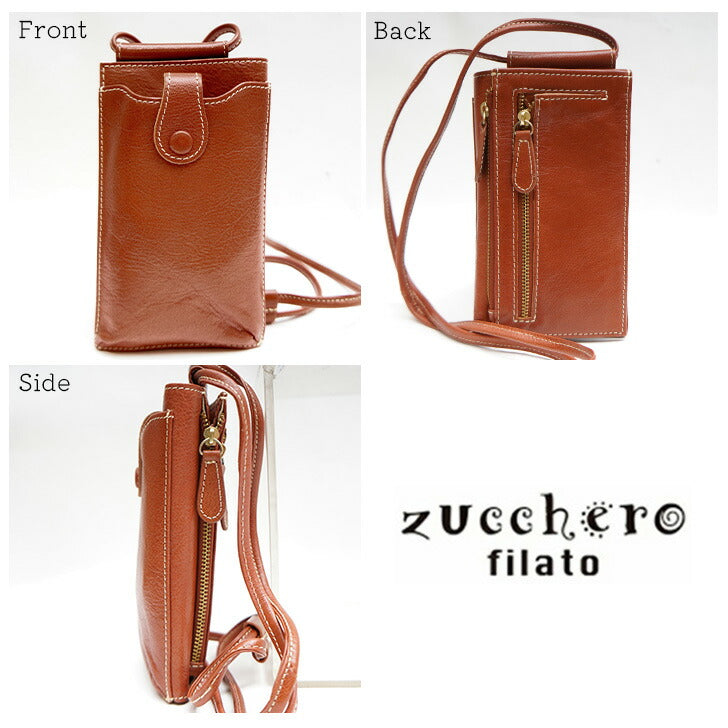 【レターパック配送/時間指定不可】Zucchero filato ズッケロフィラート ゴートレザー 49400 ショルダー バッグ 鞄 使いやすい 普段使い レディース 人気 オシャレ シンプル カジュアル ギフト プレゼント ブラック ブラウン グリーン マスタード レッド