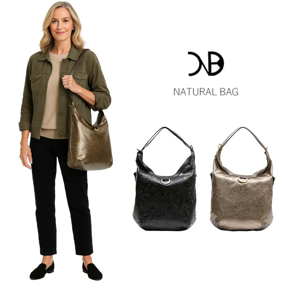 【当店オリジナルエコバッグプレゼント中!】【NATURALBAG】 ナチュラルバッグ NB 2wayトートバッグ リュック 6621 レディース 女性 ブラック ゴールド ブロンズ オールシーズン 大人 おでかけ 上品 エレガント 日本製 軽量 超軽量 牛革 高級