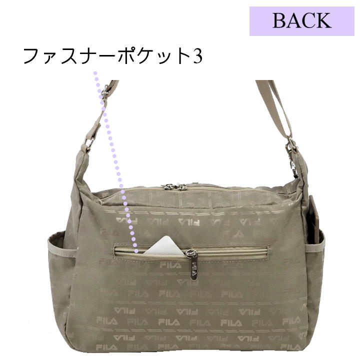【レターパック配送/時間指定不可】FILA フィラ 舟形横ショルダーバッグ ジャガード 薄マチ フラワー 斜め掛け 肩掛け 7694 パスケース 鞄 超軽量 レディース プレゼント おしゃれ 人気 ギフト ラッピング 母の日 送料無料