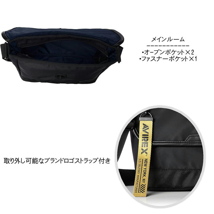 【レターパック配送/時間指定不可】AVIREX アビレックス AVX596 ミニショルダーバッグ ミニフラップショルダー メッセンジャーバッグ 鞄 軽量 アウトドア 撥水 雨に強い ターポリン キャンバス A5 タウン レジャー プレゼント おしゃれ 人気