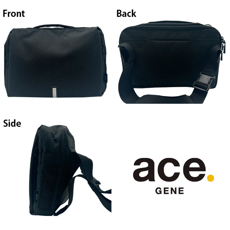【ace.GENE】62881 ハンスリーSD ショルダーバッグ 斜め掛け かばん カバン 鞄 バッグ シンプル エースジーン ブラック ネイビー 使いやすい お出かけ 普段使い 日常 ビジネス 通勤 通学 ユニセックス