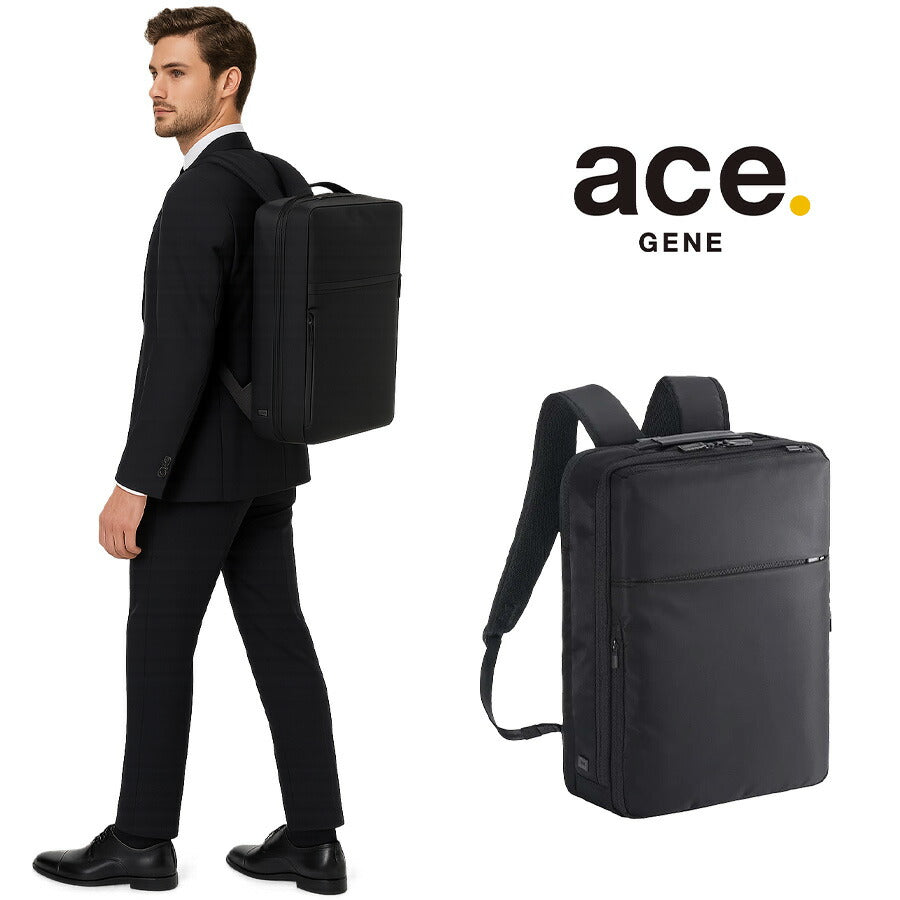 【ace.GENE】68003 ガジェタブルR リュック 16L ビジネス 通勤 PC収納 A4サイズ対応 撥水 普段使い 使いやすいユニセックス ギフト プレゼント ブラック
