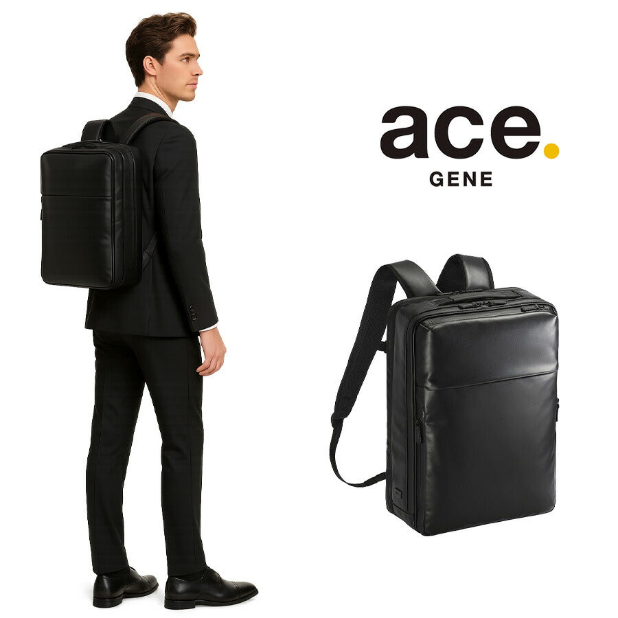 【ace.GENE】 68664 ガジェタブルWR2 リュック 19L ビジネス リュックサック B4対応 PC用ポケット 撥水 かばん バッグ メンズ ギフト プレゼント ブラック