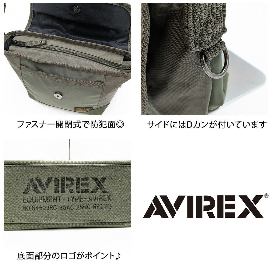 【AVIREX】 avx3520m イーグル限定モデル ミニショルダー ショルダーバッグ ミリタリー メンズ アヴィレックス 鞄 斜め掛け かっこいい カーキ 軽量 父の日
