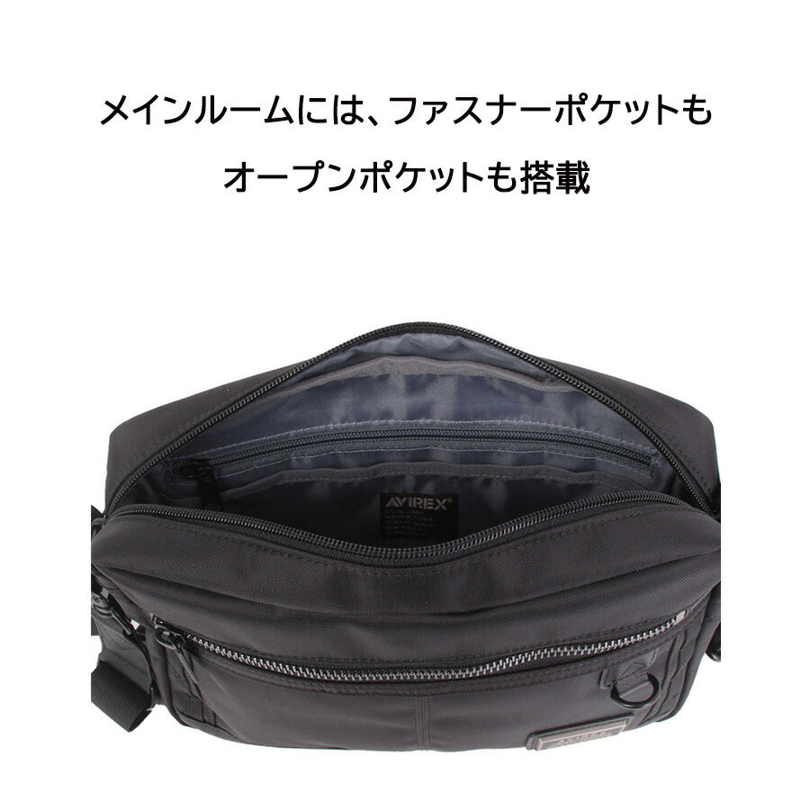 AVIREX ax2056 ソリッド ショルダーバッグ 斜め掛け 鞄 カバン かばん バッグ 普段使い 使いやすい ミリタリー メンズ プレゼント ギフト ブラック 父の日