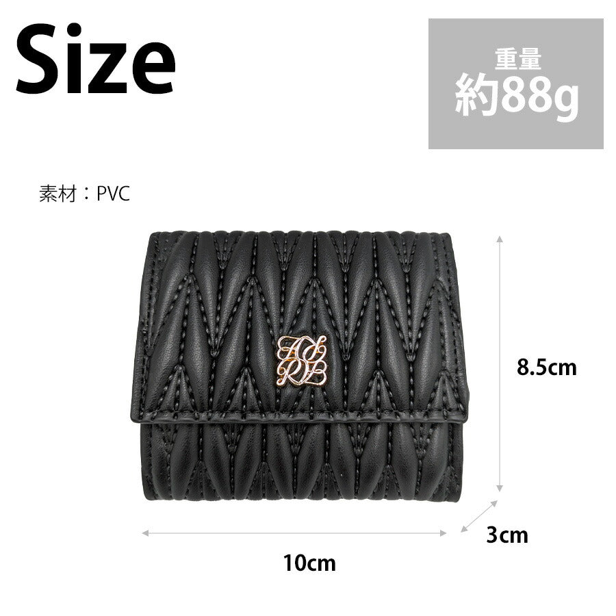 【クリックポスト/時間指定不可】【ALTROSE】 332754 ロージア 三つ折り財布 サイフ ウォレット コンパクト シンプル かわいい レディース ギフト ブラック
