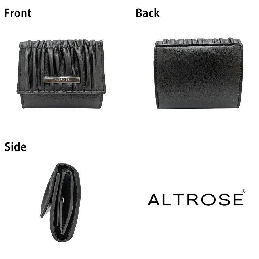 【クリックポスト/時間指定不可】【ALTROSE】 333051 アルア 三つ折り財布 サイフ ウォレット シンプル かわいい レディース プレゼント ギフト ブラック