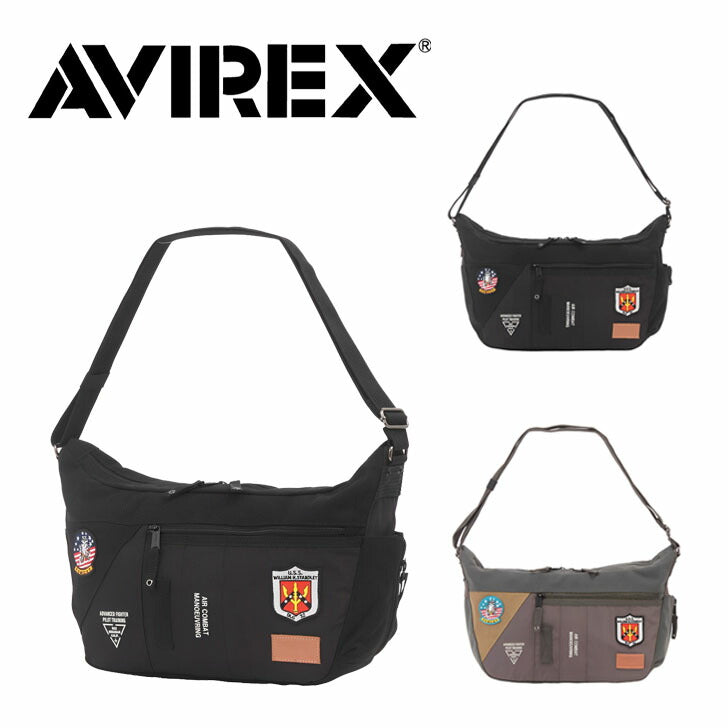 AVIREX アヴィレックス アビレックス ショルダーバッグ AX1170Jトップガン TOPGUN トムキャット イーグル メンズ レディース オールシーズン 全2色 ブラック カーキ 撥水 キャンパス地