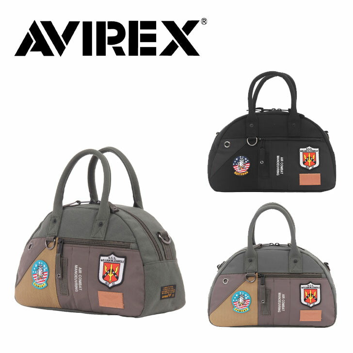 AVIREX アヴィレックス アビレックス ミニボストン ショルダーバッグ AVX3527Jトップガン TOPGUN トムキャット イーグル メンズ オールシーズン 全2色 ブラック カーキ 撥水 キャンパス地
