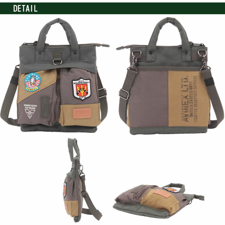 AVIREX アヴィレックス アビレックス ミニヘルメットバッグ ショルダーバッグ トートバッグ AVX3528Jトップガン TOPGUN トムキャット イーグル メンズ オールシーズン 全2色 ブラック カーキ 撥水 キャンパス地 ギフト プレゼント
