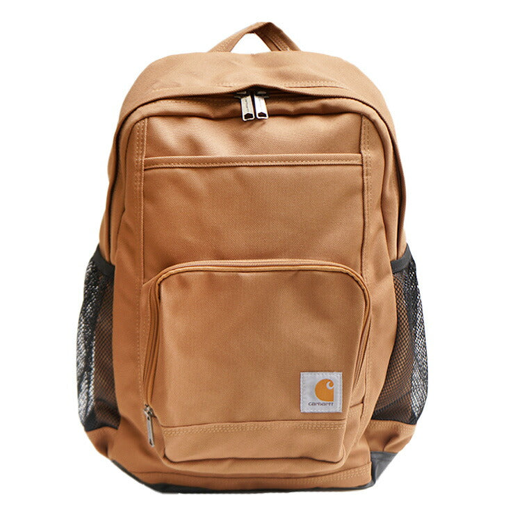 carhartt カーハート 23L バックパック B0000275 Single Compartment Backpack ノートパソコン 通勤 通学 ジム 部活 スポーツ 合宿 600D ポリエステル 撥水加工 ブラック カーハートブラウン リュック カジュアル リュックサック CB0275