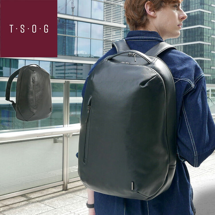 【当店オリジナルエコバッグプレゼント中!】【T・S・O・G】ティーエスオージー ブラックシティリュック bb23 防水 本革 牛革 リュックサック バックパック ビジネスバッグ シンプル ブランド ブラック おしゃれ かっこいい ファッション プレゼント 贈り物 通勤 通学
