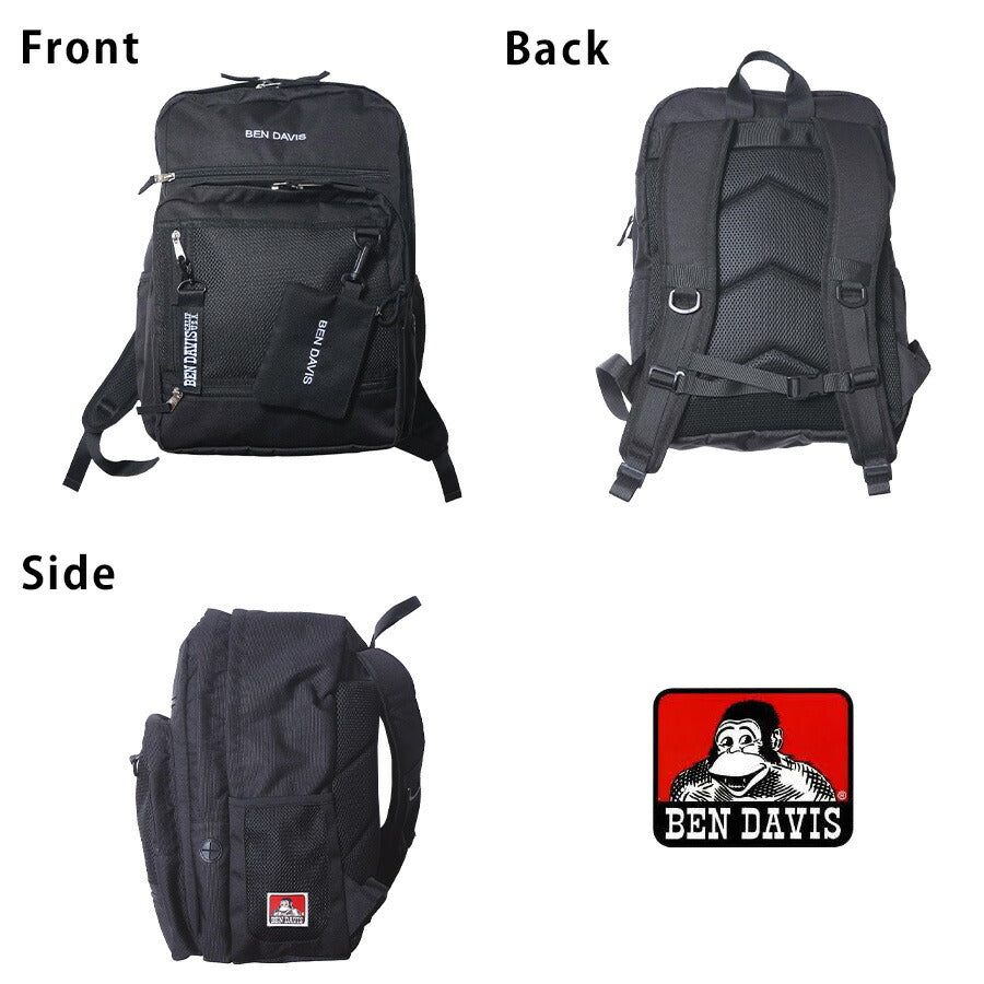 【BEN DAVIS】リュック 大容量 bdw8411 BIG MESH DAYPACK 30L リュックサック かばん バッグ 通学 部活 中高生 ユニセックス ギフト プレゼント ブラック