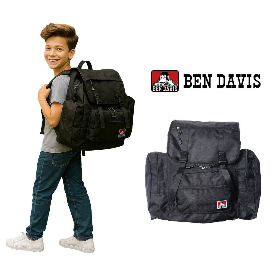 【BEN DAVIS】 リュック 大容量 bdw8415 LARGE DAYPACK 48-65L 拡張機能 バックパック 旅行 修学旅行 林間学校 かばん カバン 鞄 ユニセックス ギフト ブラック