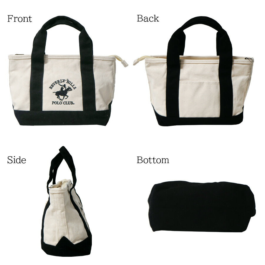 【BEVERLY HILIS POLO CLUB】PC50031 ミニトートバッグ かばん カバン 鞄 バッグ トート 普段使い 使いやすい 便利 シンプル ビバリーヒルズポロクラブ ブラック ネイビー かわいい おしゃれ お出かけ レディース