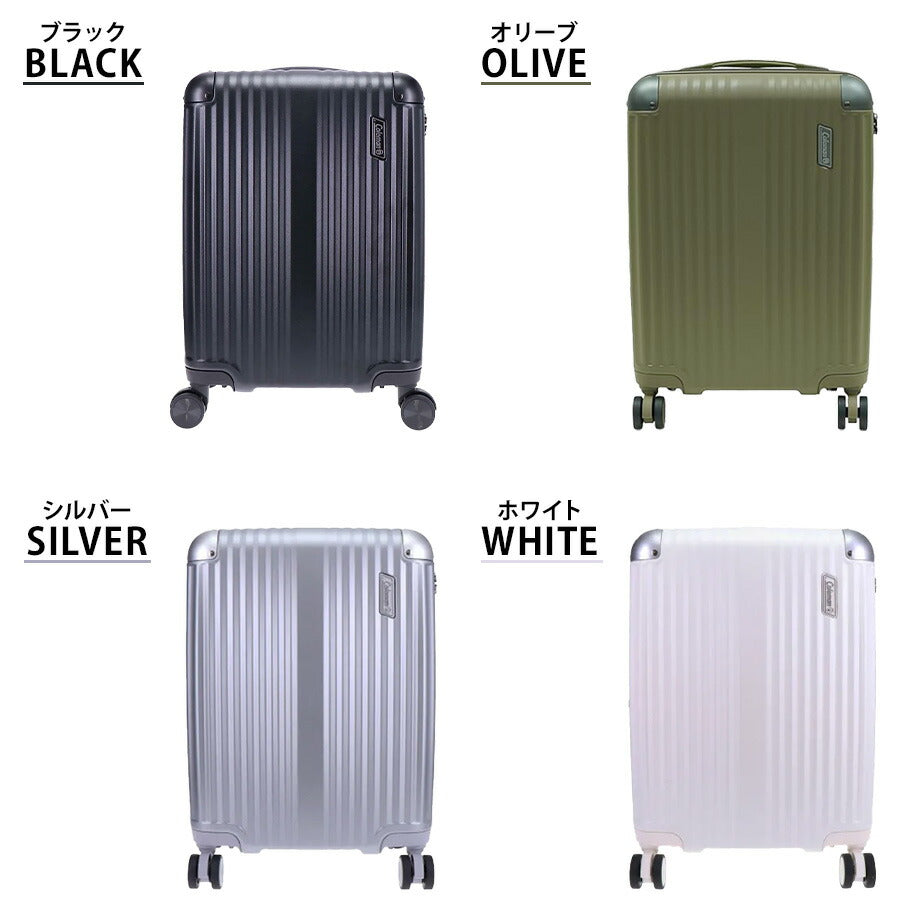 【Coleman】 14-69 PC100 キャリー 38-46L スーツケース 拡張機能付き ダブルホイール ユニセックス 出張 宿泊 旅行 大容量 ジッパータイプ プレゼント ブラック