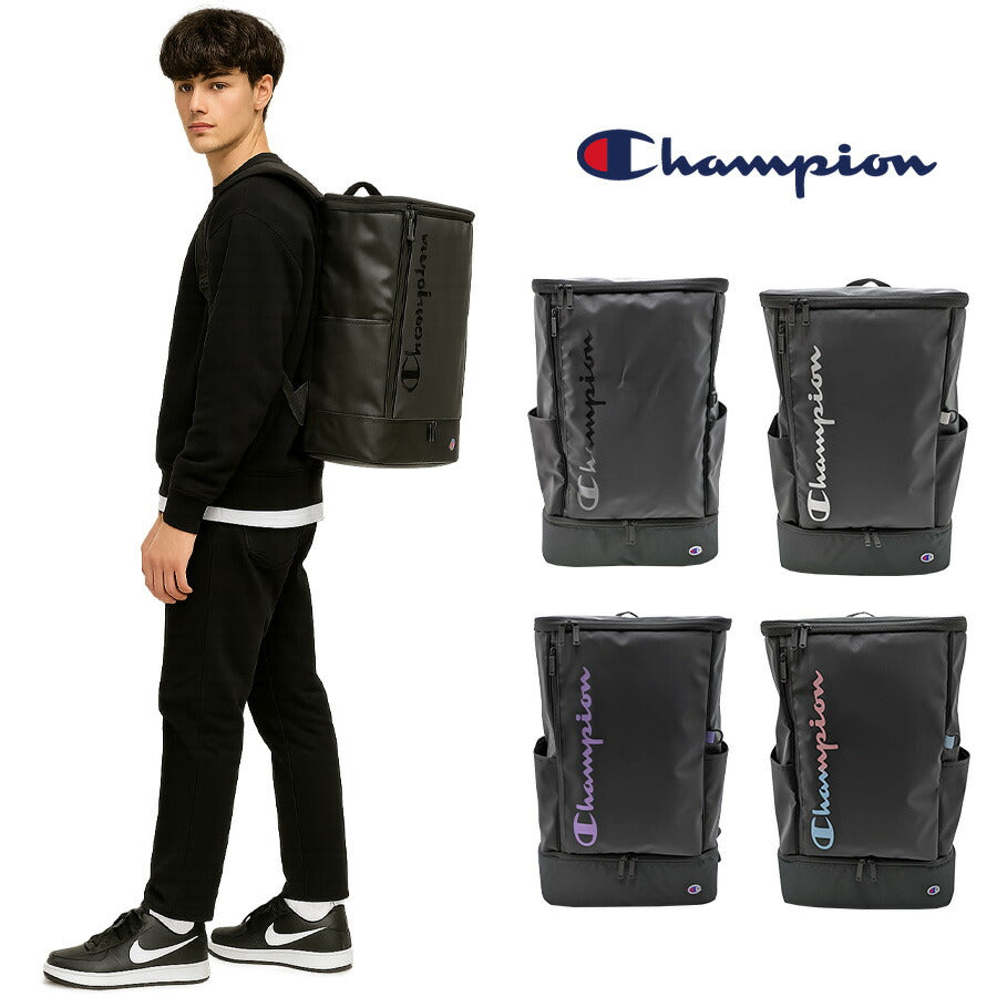 【Champion】リュック 大容量 63973 35L スクエアバックパック リュック 大容量 リュックサック かばん バッグ 通学 部活 中高生 ユニセックス ギフト プレゼント ブラック