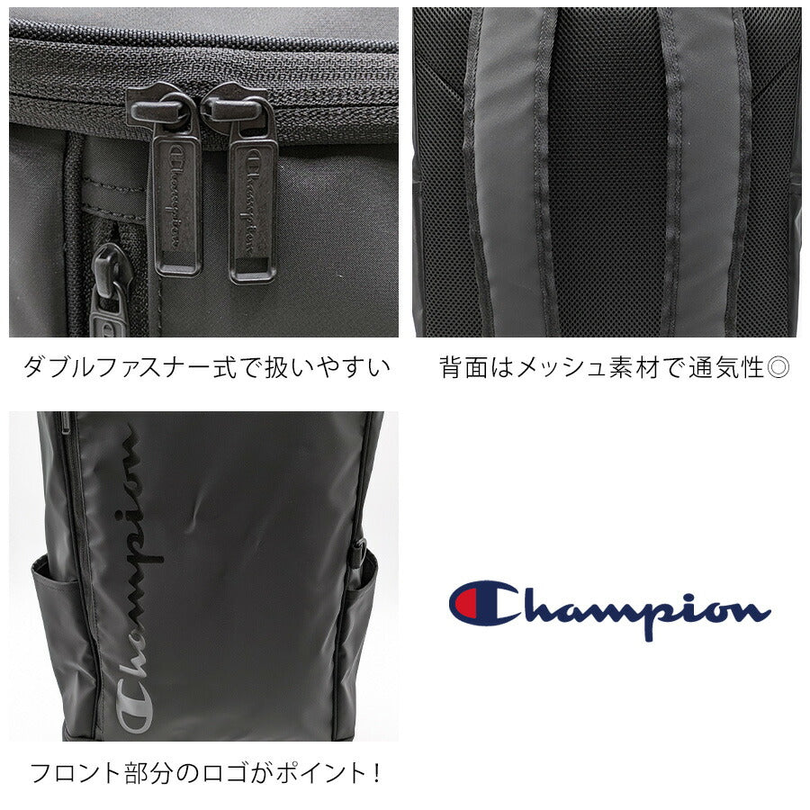 【Champion】リュック 大容量 63973 35L スクエアバックパック リュック 大容量 リュックサック かばん バッグ 通学 部活 中高生 ユニセックス ギフト プレゼント ブラック